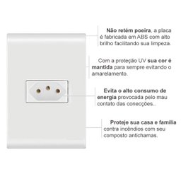 Kit 50 Conjuntos Tomada Tramontina Linha Liz 10A - 2