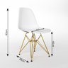 Mesa Jantar Redonda 110cm Branca Clips 3 Pés com 4 Cadeiras Eames Eiffel Brancas Base Dourada - 6
