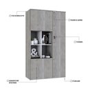 Ver imagem 3 de Armário Alto com Nicho e 03 Portas 161,5x90x42cm Wlan90 Snow - Branco