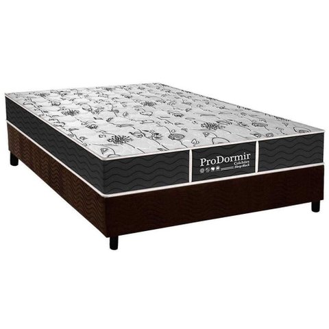 Cama Box Casal: Colchão Molas Probel Prolastic Prodormir Sleep + Base Crc Suede Marrom(138x188)