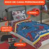 Jogo de Lençol Personagens Homem Aranha Solteiro Lepper 3 Peças Microfibra Azul - 3