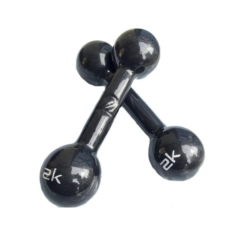 Par de Halter Bola Cotonete Ahead Sports Preto 2KG