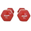 Ver imagem 2 de Par de Halter Sextavado em Vinil Ahead Sports 3kg Vermelho