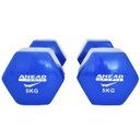 Ver imagem 2 de Halter Sextavado em Vinil Ahead Sports 5kg Azul