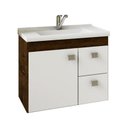 Ver imagem 3 de Gabinete de Banheiro com Cuba e Espelheira Hortencia 55cm Cafe/branco - Mgm