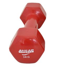 Halter Sextavado em Vinil Ahead Sports 3kg Vermelho - 5