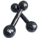 Ver imagem 1 de Par de Halteres Bola (Cotonete) Ahead Sports Preto 1KG