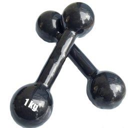 Par de Halteres Bola (Cotonete) Ahead Sports Preto 1KG - 1