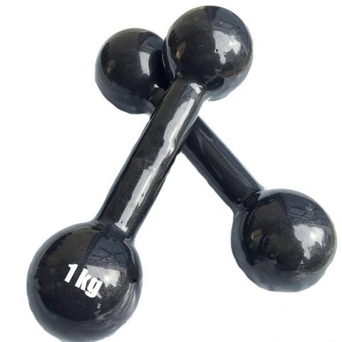 Par de Halteres Bola (Cotonete) Ahead Sports Preto 1KG