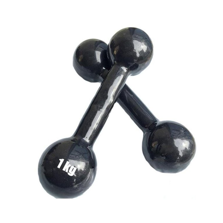 Par de Halteres Bola (Cotonete) Ahead Sports Preto 1KG