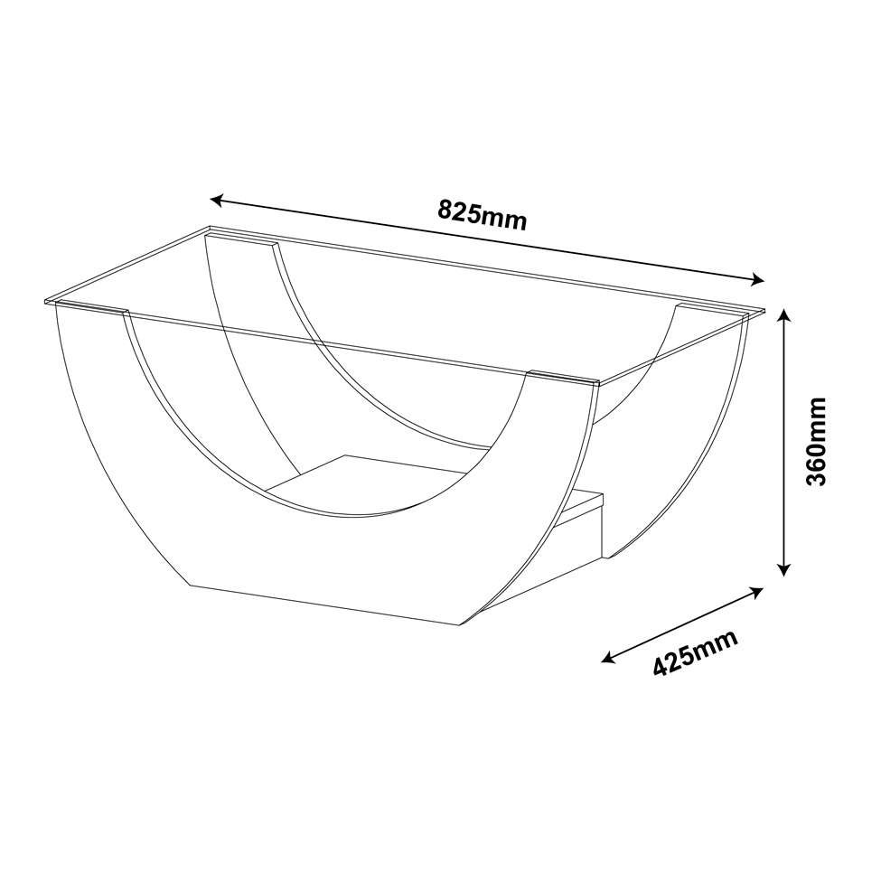 Mesa de Centro Onda Tampo em Vidro Temperado Cinamomo Artely Móveis - 3