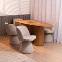 Ver imagem 2 de Cadeira de Jantar Liz Fixa Poliéster Cinza Suave - Nexta Casa