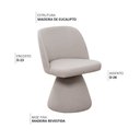 Ver imagem 3 de Cadeira de Jantar Liz Fixa Poliéster Cinza Suave - Nexta Casa