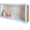 Ver imagem 3 de Nicho de Porcelanato para Banheiro Branco Carrara 60x32cm
