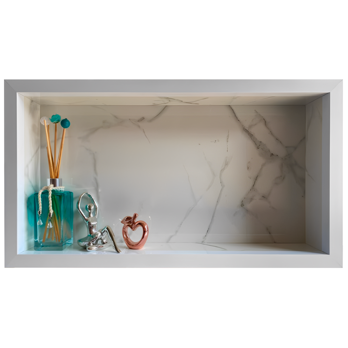 Nicho de Porcelanato para Banheiro Branco Carrara 60x32cm - 2