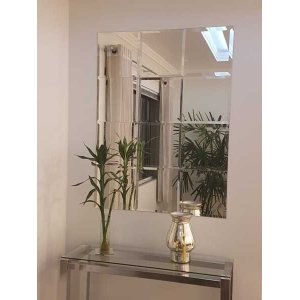 Painel de Espelho Auto Adesivo Dupla Face com Bisote - 30x30cm 4 Unidades