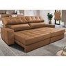 Sofá de Couro Legítimo Retrátil e Reclinável 2,15m Molas Ensacadas Cama Inbox Majesty Mel - 1