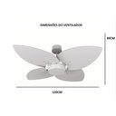 Ver imagem 7 de Ventilador de Teto com Controle Remoto Natuvent Dahlia no Light 4 Pás Madeira Pinus