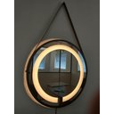 Ver imagem 4 de Espelho Led Quente Adnet 60cm Marrom Alça Marrom