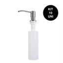 Ver imagem 1 de Dispenser Dosador Sabão Embutir Pia Detergente Sabonete Liquido Escovado Banheiro Cozinha Kit 10
