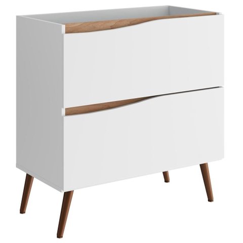Balcão Gabinete para Banheiro com Pés 80cm Evie B06 Branco Tau - Lyam Decor