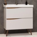 Ver imagem 2 de Balcão Gabinete para Banheiro com Pés 80cm Evie B06 Branco Tau - Lyam Decor