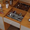 Ver imagem 2 de Penteadeira Camarim 9 Gavetas Classica Mila New C/led - Espelho - Gaveta Maquiagem - Freijo/off