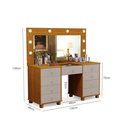 Ver imagem 7 de Penteadeira Camarim 9 Gavetas Classica Mila New C/led - Espelho - Gaveta Maquiagem - Freijo/off