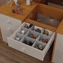 Ver imagem 3 de Penteadeira Camarim 9 Gavetas Classica Mila New C/led - Espelho - Gaveta Maquiagem - Freijo/off