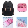 Kit Mochila Bolsa Maternidade e Higiene Bebê Neném 13 Itens:preto+rosa - 3