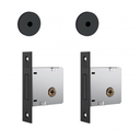 Ver imagem 1 de Fechadura Stam Porta 1004 Par Roseta Redonda Tetra Externa Preto Fosco