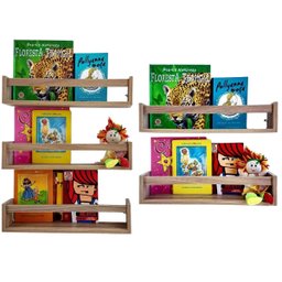 Jogo Kit De Prateleiras Infantis Porta Livros Nicho Para Quarto Infantil 5un55cm - 1
