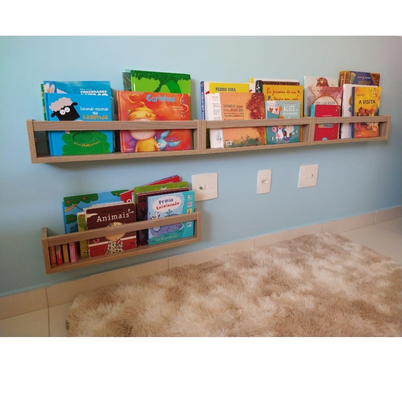 Jogo Kit De Prateleiras Infantis Porta Livros Nicho Para Quarto ...