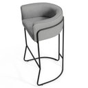 Ver imagem 3 de Kit 4 Banquetas Decorativas Base Aço Preto Betina C-416 Linho Cinza Escuro - Domi