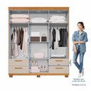 Ver imagem 6 de Guarda-Roupa Casal 6 Portas 4 Gavetas 100% MDF Flórida Yescasa Branco/Cinamomo/Off White