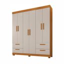 Ver imagem 3 de Guarda-Roupa Casal 6 Portas 4 Gavetas 100% MDF Flórida Yescasa Branco/Cinamomo/Off White
