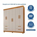 Ver mais imagens de Guarda-Roupa Casal 6 Portas 4 Gavetas 100% MDF Flórida Yescasa Branco/Cinamomo/Off White