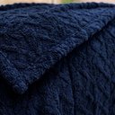 Ver imagem 2 de Manta Queen Sherpa Dupla Face 240g/m²Jacquard Alto Relevo Aveludada Quente e Macia - Marinho 100% Po