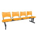 Ver imagem 2 de Longarina 4 Lugares Iso Plástica Coluna Dupla para Recepção Auditório e Clínicas Amarelo:laranja
