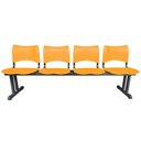 Ver imagem 1 de Longarina 4 Lugares Iso Plástica Coluna Dupla para Recepção Auditório e Clínicas Amarelo:laranja