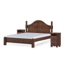 Ver imagem 1 de Conjunto Quarto: Cama Casal Clássica, 2 Mesas de Cabeceiras 2 Gavetas Ouro Café Madeira Pinus - Fine