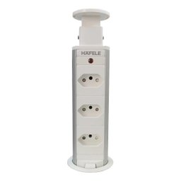 Torre de Tomada Hafele Retrátil de Embutir Multiplug Branca - 4