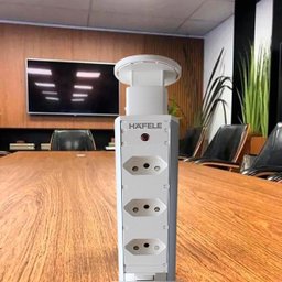 Torre de Tomada Hafele Retrátil de Embutir Multiplug Branca - 7
