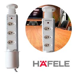 Torre de Tomada Hafele Retrátil de Embutir Multiplug Branca - 1