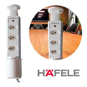 Torre de Tomada Hafele Retrátil de Embutir Multiplug Branca