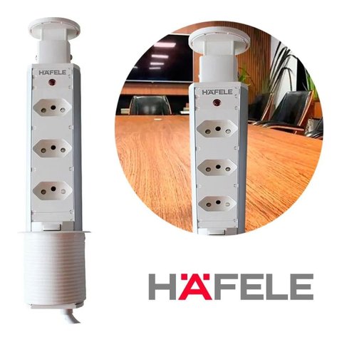 Torre de Tomada Hafele Retrátil de Embutir Multiplug Branca