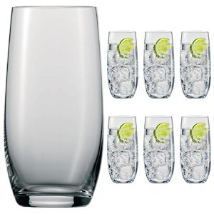 Jogo 6 Copos Cristal Titânio Água Suco Bohemia Club 350ml