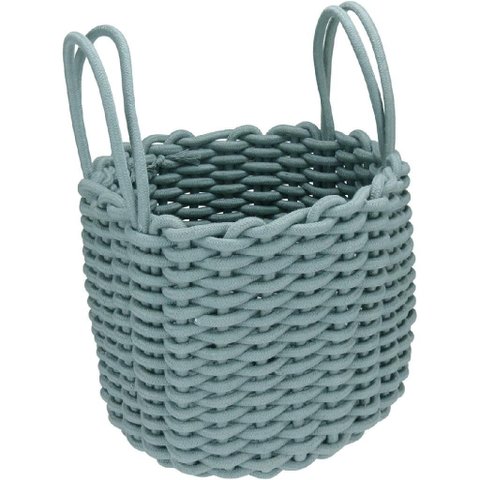 Cesta Organizadora Decorativa Home&co Tecido 22x28x28cm Azul