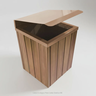 Lixeira de Madeira Plastica Ecológica com Tampa Basculante Marrom 68l - 4