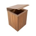 Ver imagem 1 de Lixeira de Madeira Plastica com Tampa Basculante Marrom 68l